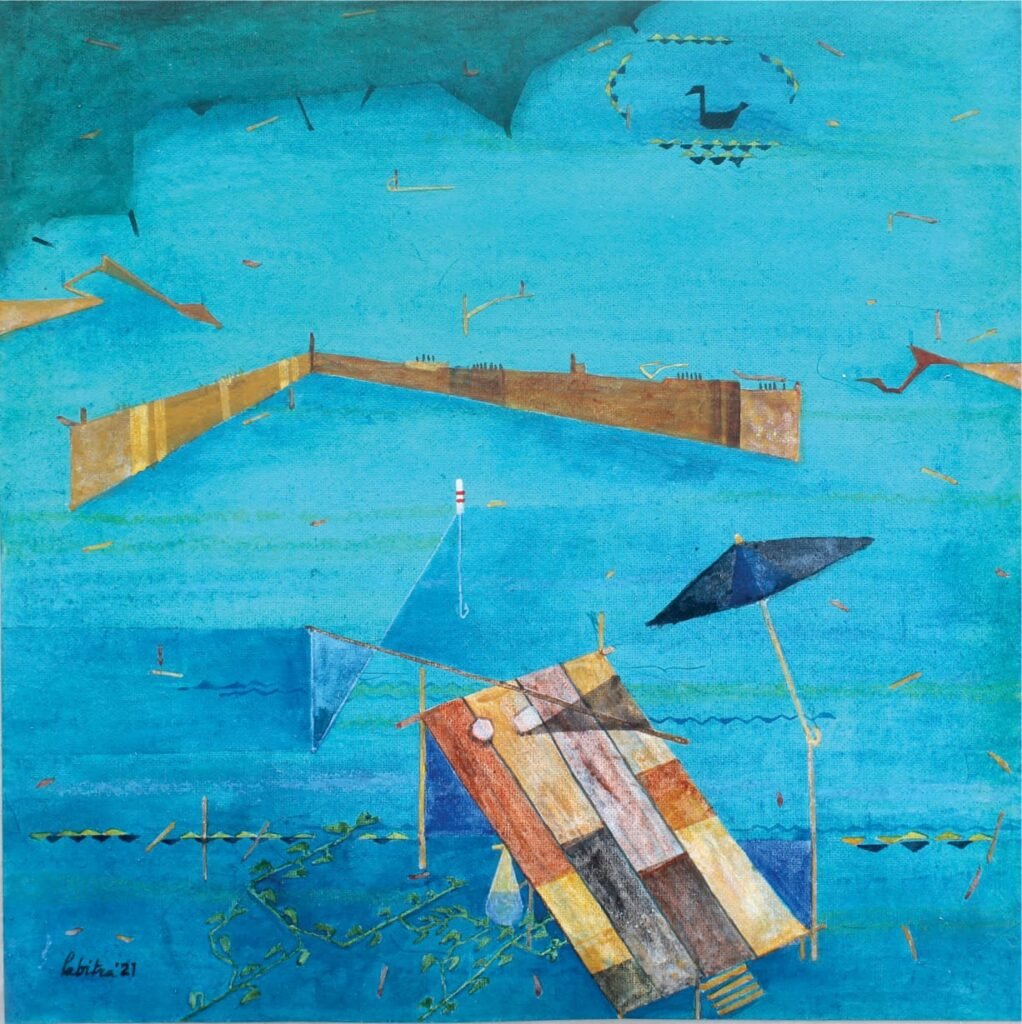 Pabitra Saha's Solo Exhibition: A Landscape Artist's Masterpiece 16 Artist Pabitra Saha Landscape Blue
