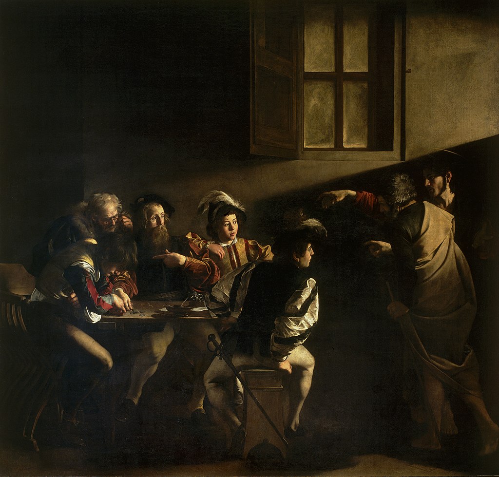 The Calling of St Matthew(1599-1600) by Caravaggio