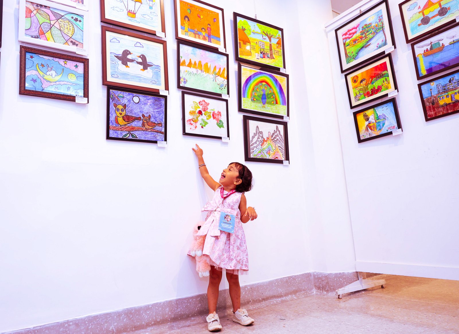 Visitors exploring the gallery display