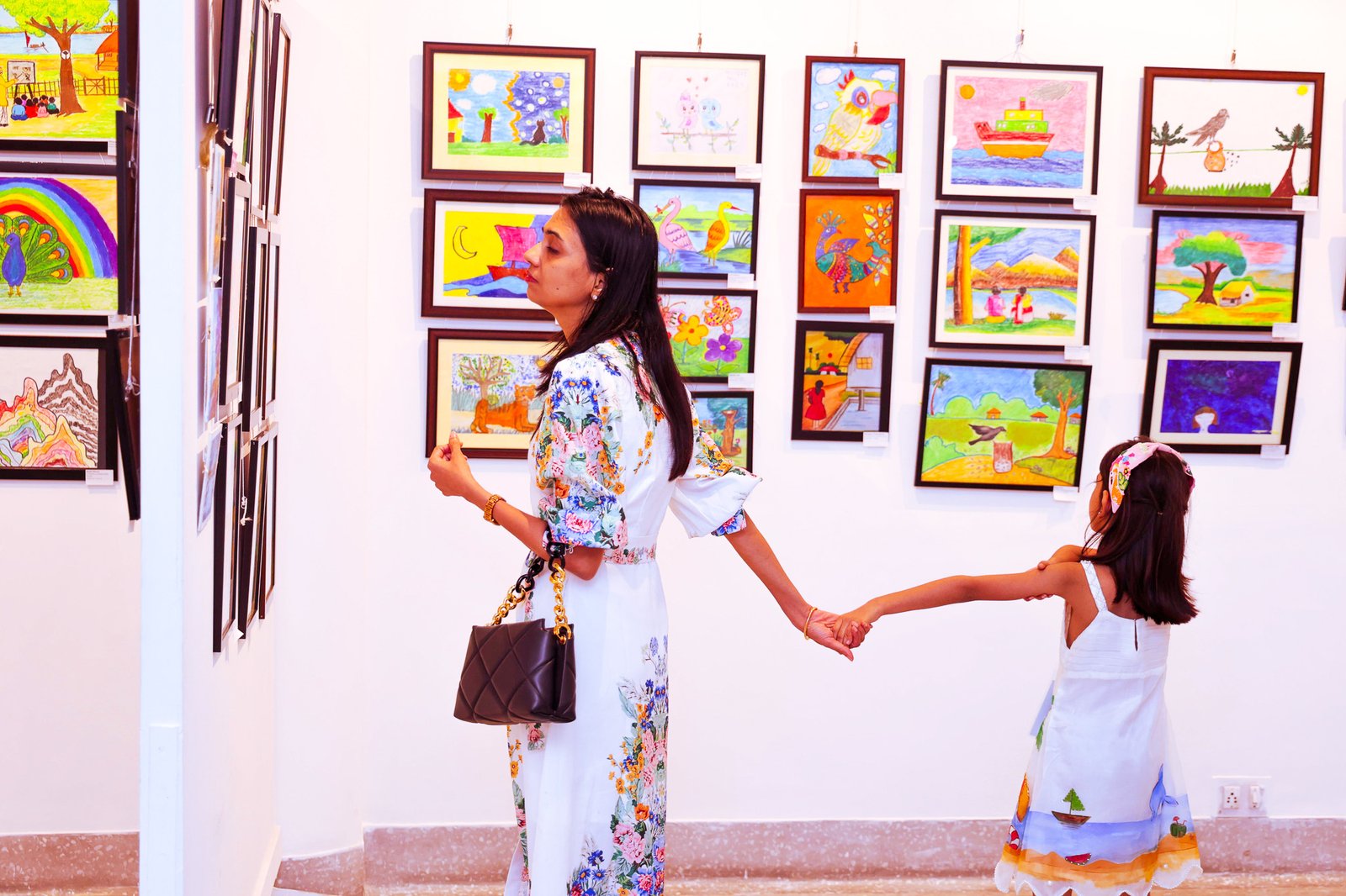 Young participant with artwork