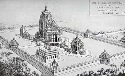 Konark Sun Temple: Architecture, Iconography, and Sacred Symbolism in Medieval India 2 Conjectural Reconstruction of Konark Temple by Percy Brown