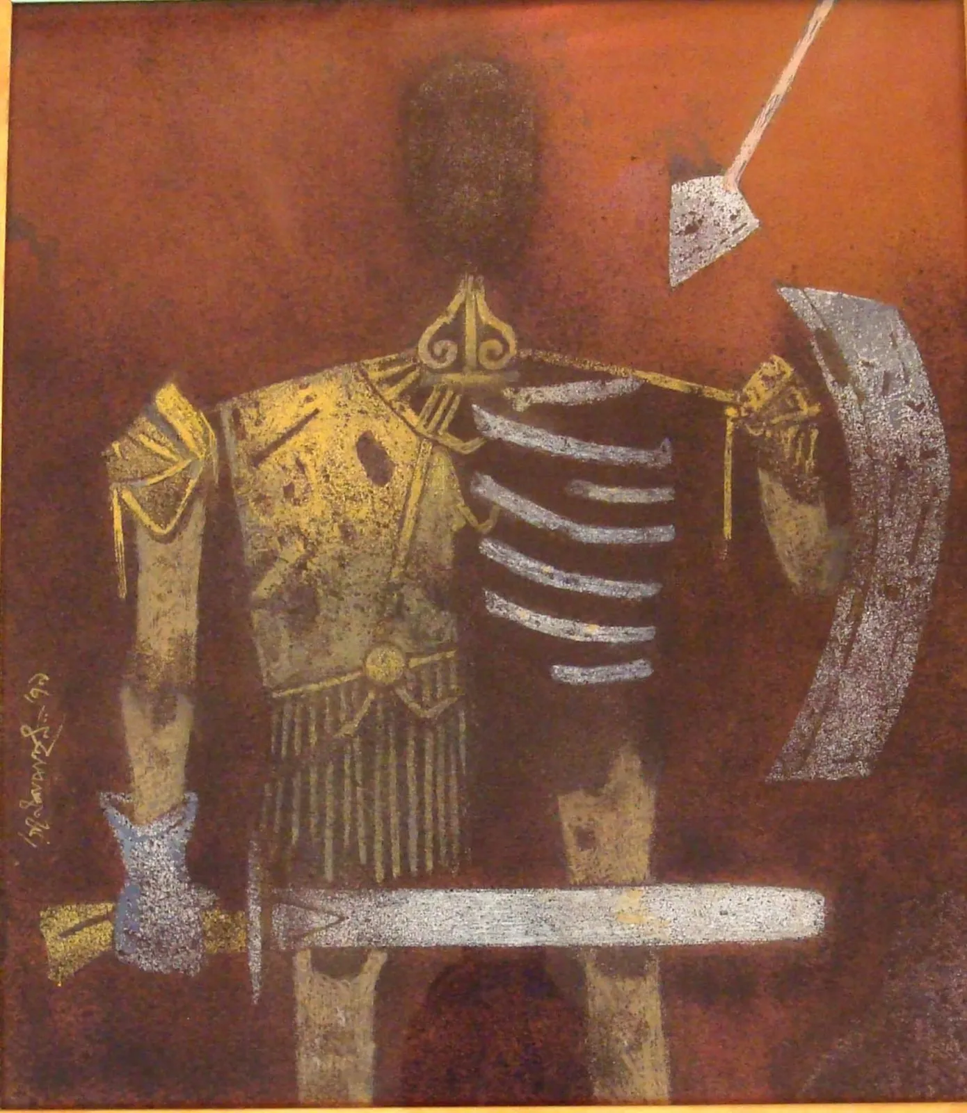 Man with a Sword, 1979 Tempera on canvas 16