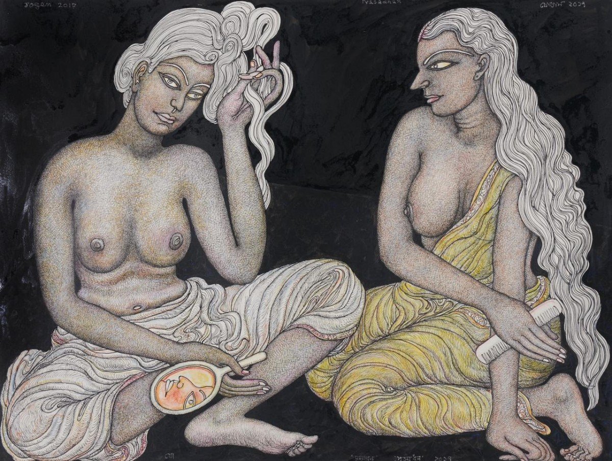 Prasadhan , Pen and Ink (Crosshatch) on Paper , 30 x 40 inches