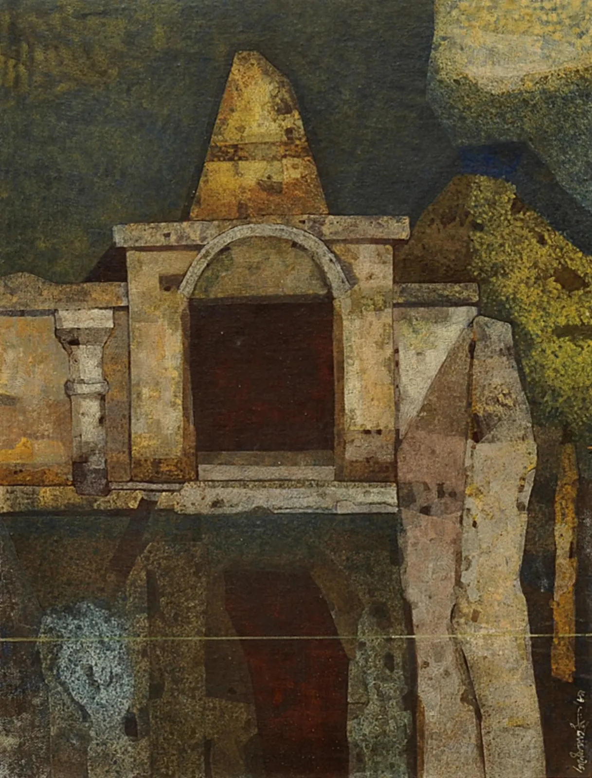Untitled (The Shrine), 1989 Tempera on canvas 18 x 14 in (45.7 x 35.5 cm)