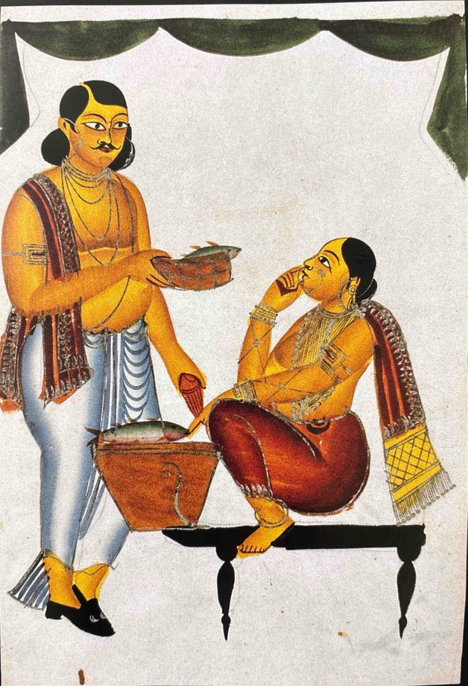 Babu and Bibi Kalighat Patachitra