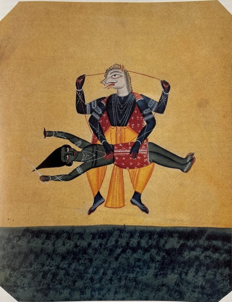 Mahavatar Narasimha Kalighat Painting