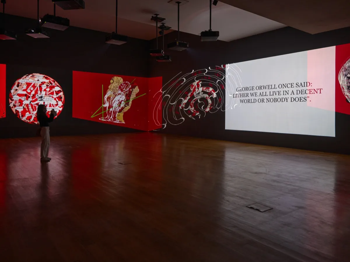 Nalini Malani and the Formation of a Feminist Visual Language 7 Nalini Malani, installation view of Can You Hear Me?, 2020, at the Museu de Arte Contemporânea de Serralves, Porto, 2020. © Nalini Malani. Photo by Filipe Braga. Courtesy of the artist