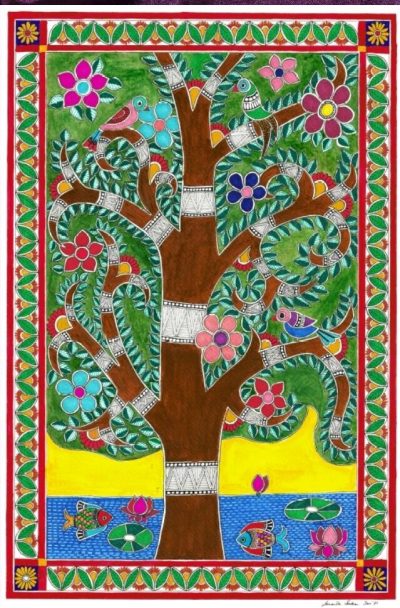 Tree of life_ madhubani painting