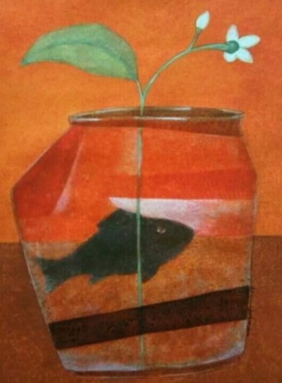 Fish-and-flower-Paintings-of-artist-Mihir-Kayal