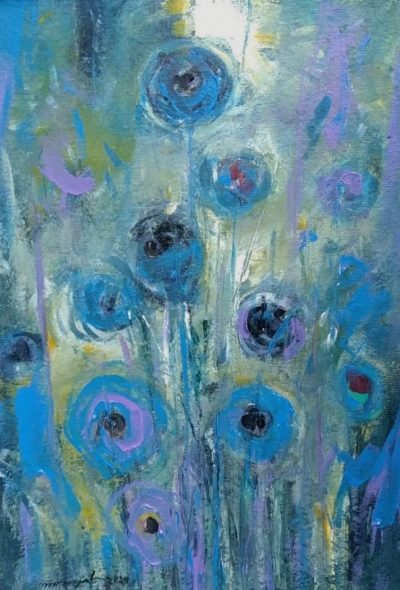 The-blue-flowers-Paintings-of-artist-Mihir-Kayal